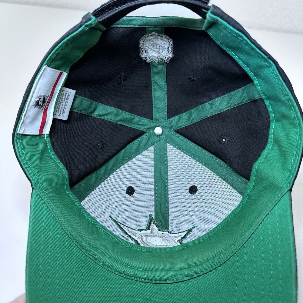 Dallas Stars NHL Youth Adjustable Strapback Hat Black Green Logo Cap Kids Hockey - Picture 8 of 13